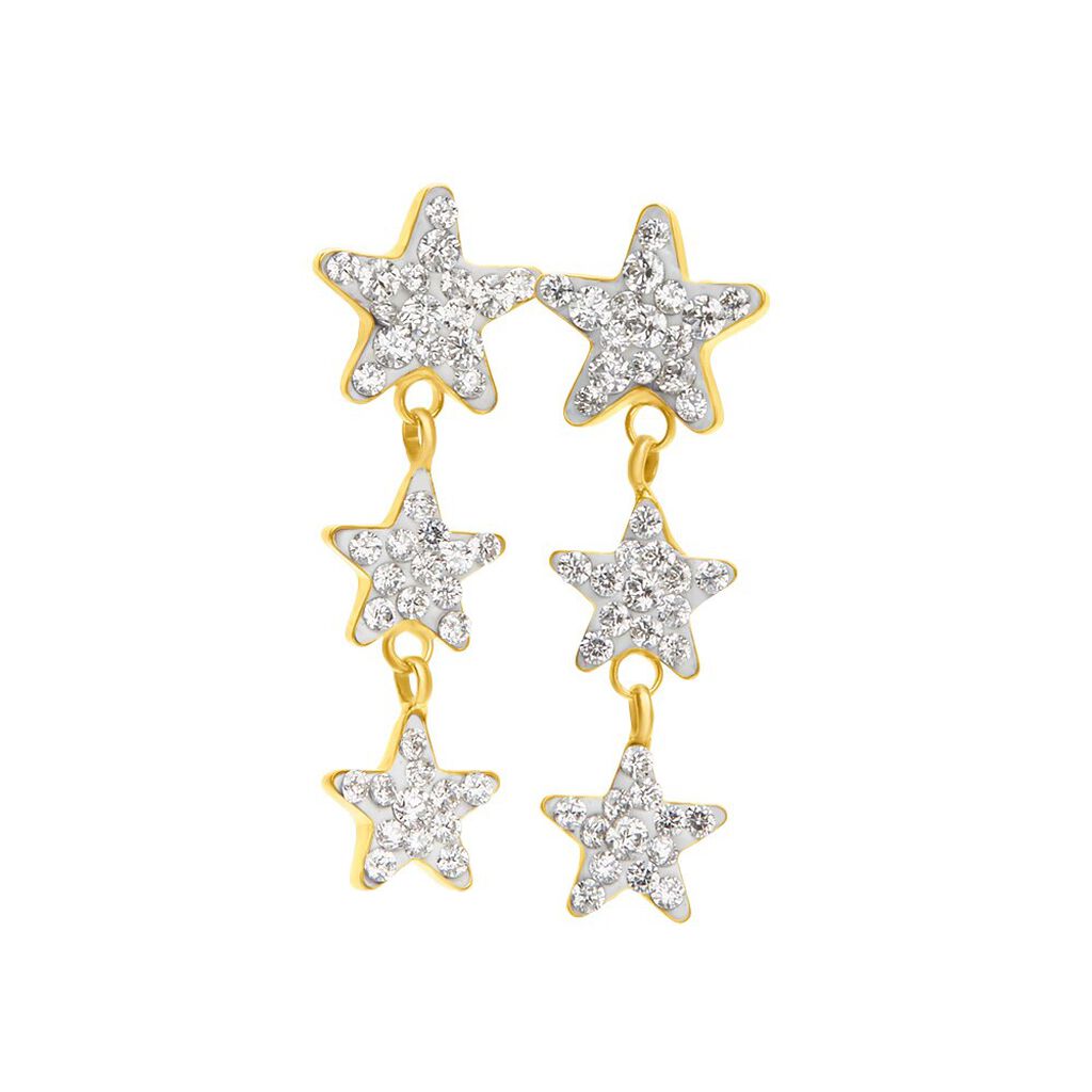 Orecchini Pendenti Christelle Oro Giallo Cristallo - Orecchini Pendenti Donna | Stroili