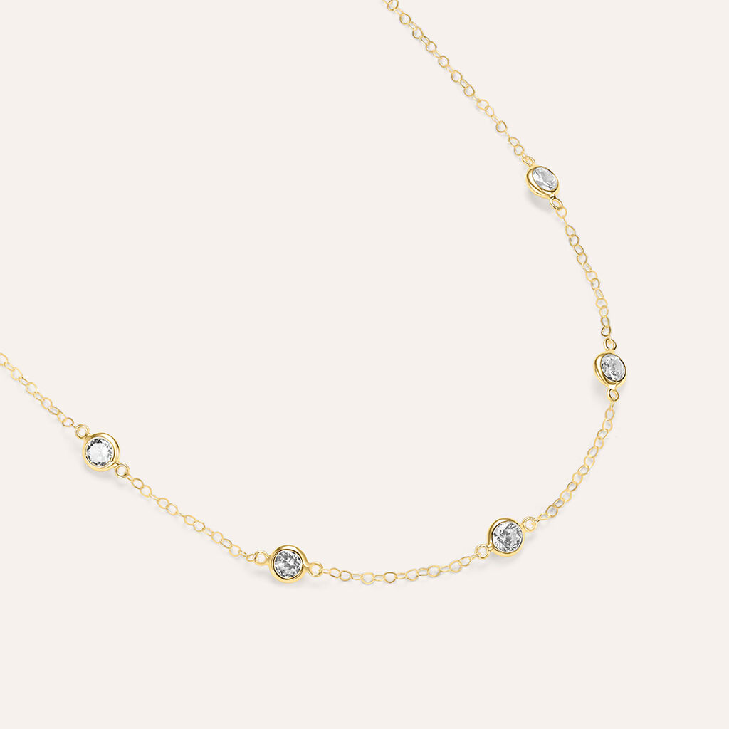 Collana Multi Punto Luce Claire Oro Giallo Cubic Zirconia