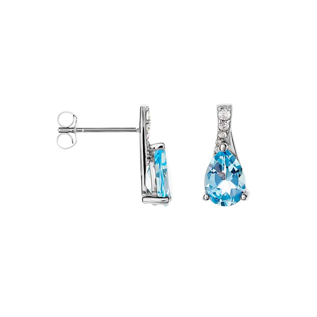 Orecchini Lobo Punto Luce Amélie Oro Bianco Topazio Cubic Zirconia - Orecchini a Lobo Donna | Stroili