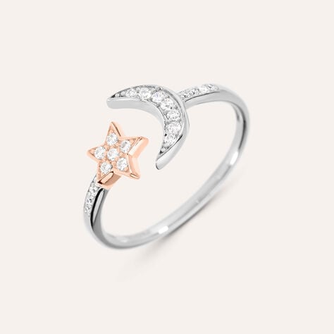 Anello Contrarie Silver Moments Argento Bicolore Bianco / Rosa Cubic Zirconia - Anelli con Pietre Donna | Stroili