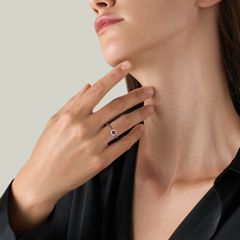 Anello Solitario Charlotte Oro Bianco Rubino Diamante - Anelli con Pietre Donna | Stroili
