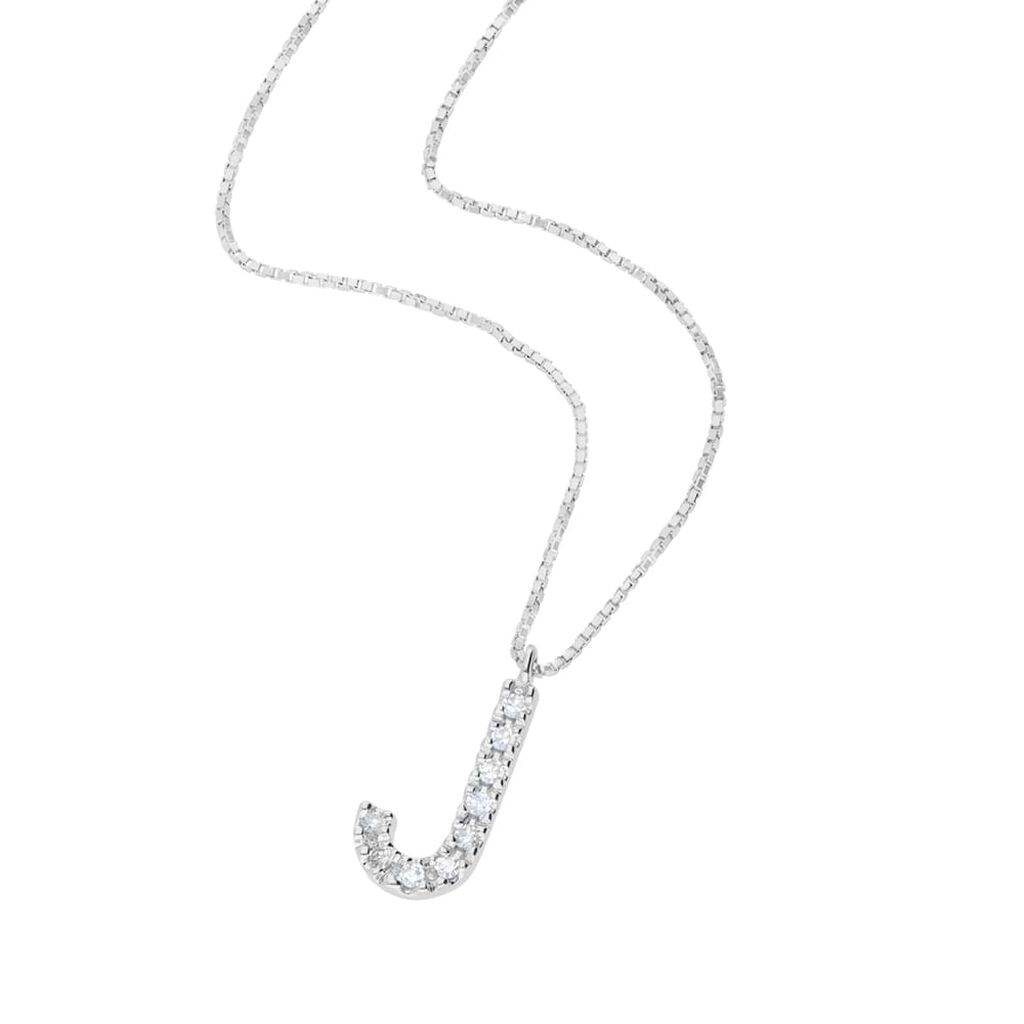 Collana Diamond Letters Oro Bianco Diamante - Collane Donna | Stroili