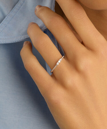 Anello Trilogy Grace Oro Bianco Diamante