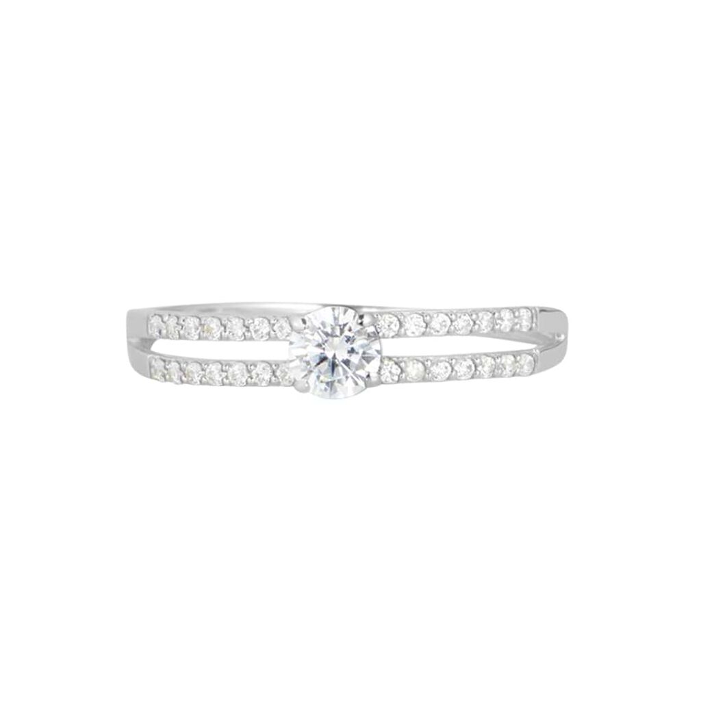 Anello Solitario Claire Oro Bianco Cubic Zirconia - Anelli con Pietre Donna | Stroili