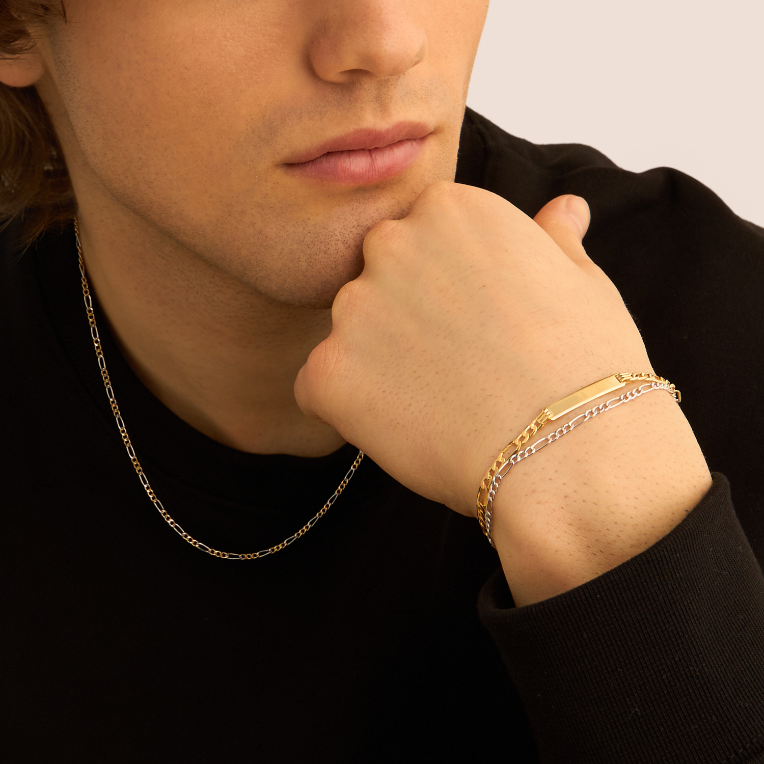 COOLSTEELANDBEYOND Pesante e Studio, Grande Colore Oro Braccialetto Cranio Teschio, Bracciale Uomo, Acciaio, Lucidato a Specchio, Biker