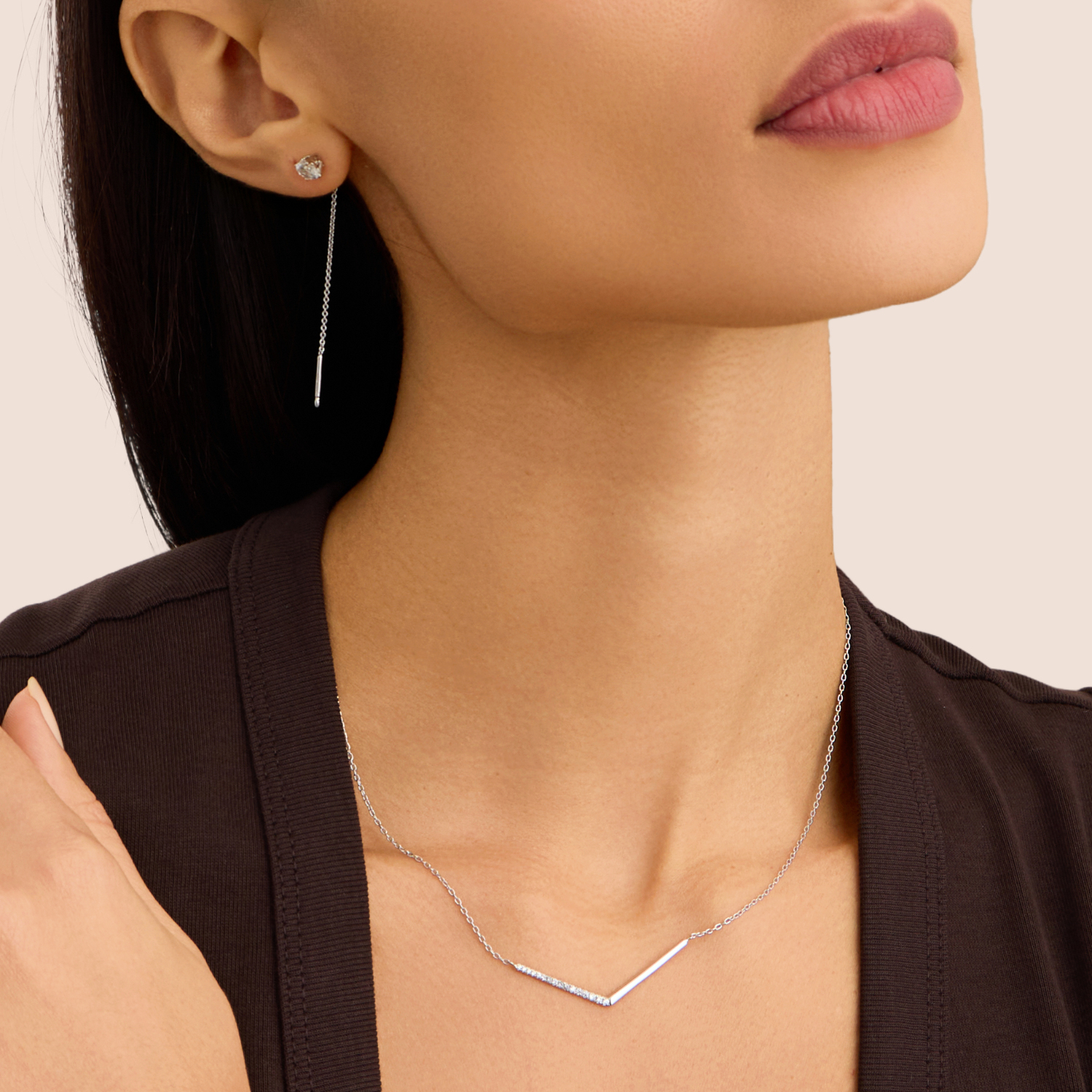 Tuscany Silver Orecchini a cerchio con dettaglio torcigliato in cubic zirconia placcati rodio in argento sterling per donna