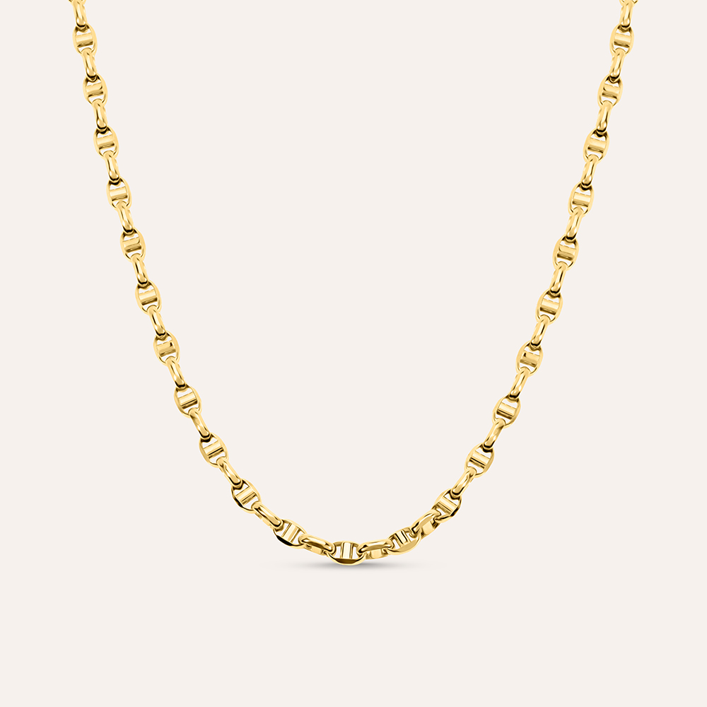 Collana a catena Interlocking in ottone color oro giallo | ® IT
