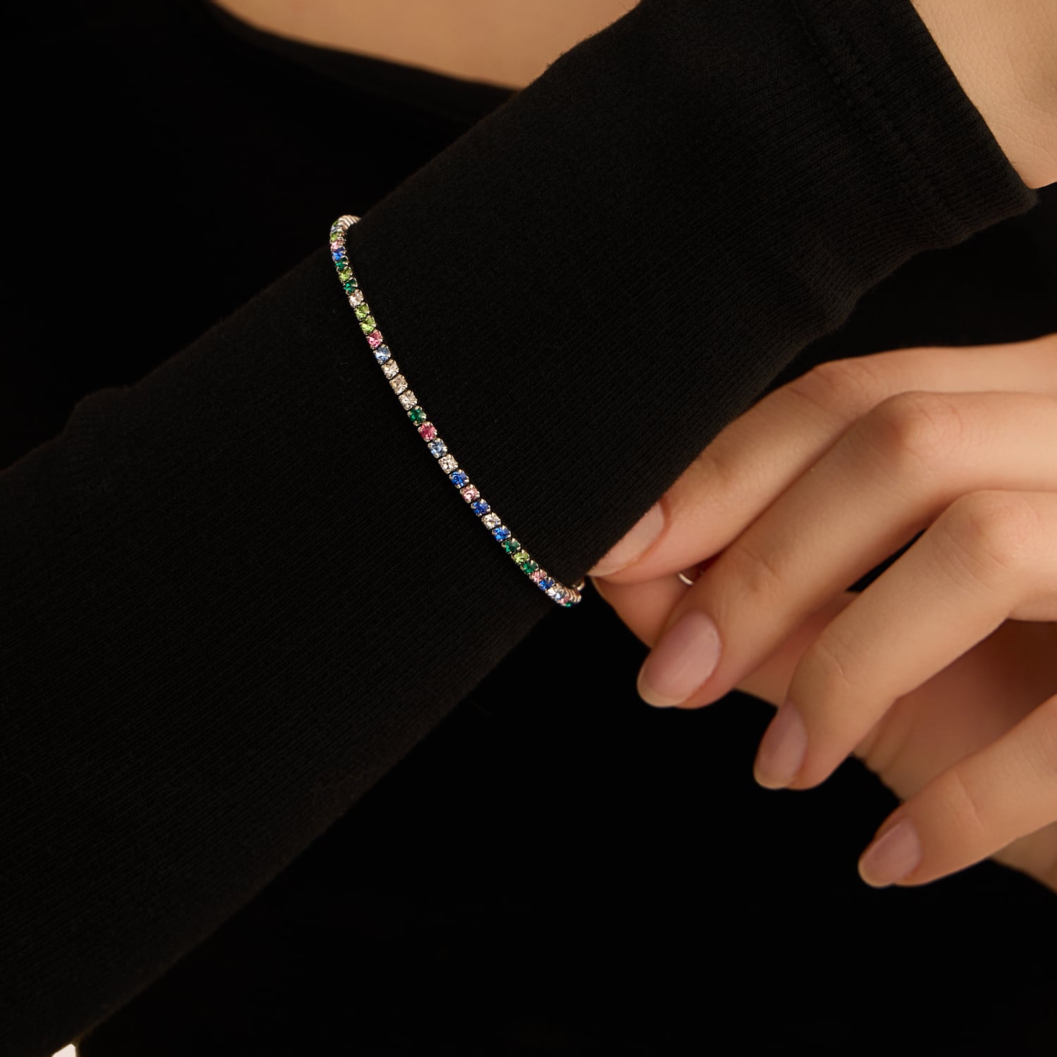 Braccialetto con mezzi cristallo - Gioielli - Bracciali e caviglier