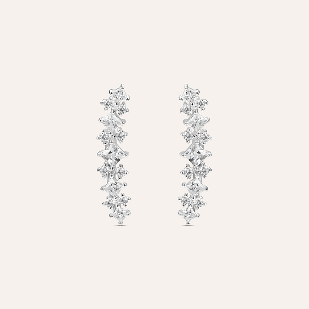 Orecchini A Lobo Argento Sterling 925 Con Nodo Trinità E Zirconi Cubici - Regalo Elegante Per Donna