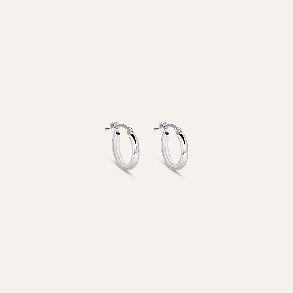 Tuscany Silver Orecchini A Cerchio In Argento Sterling 925 Con Cubica Zirconia - Placcati Rodio, Dettaglio Torcigliato, Ipoallergenici