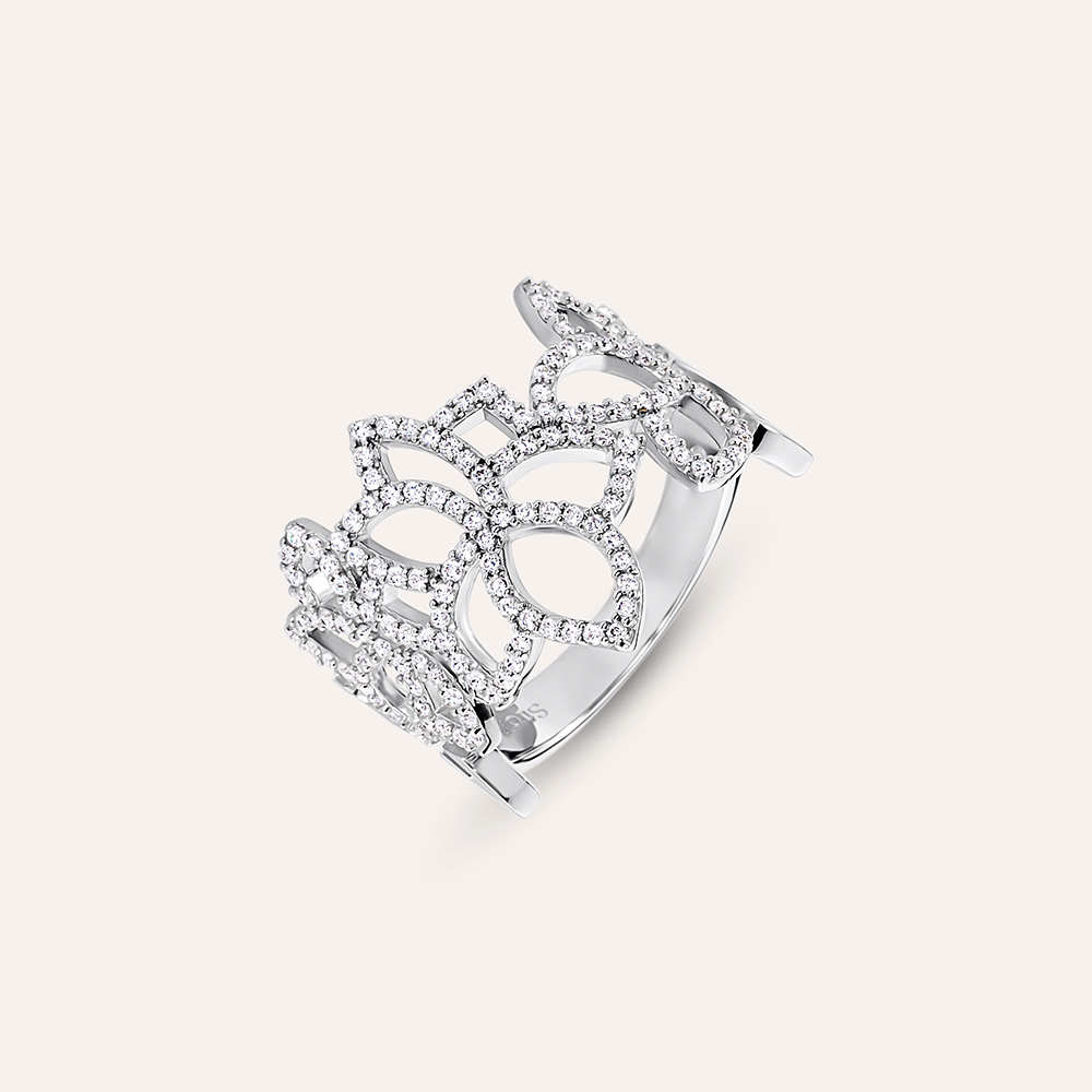 Anello Bronzallure a Fascia con Cuore Pavé Cubic Zirconia