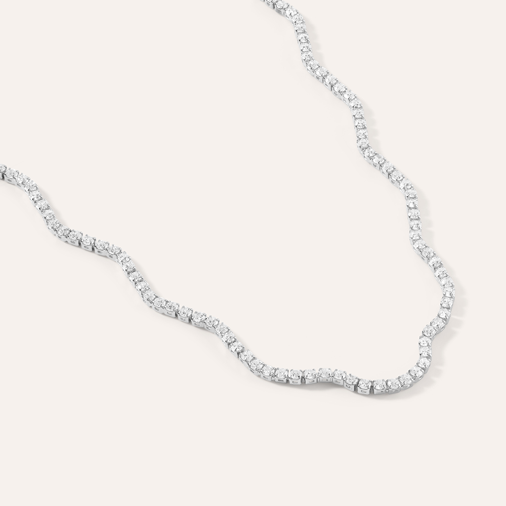 COOLSTEELANDBEYOND Statement Collana Multi Strati Perline Cristallo