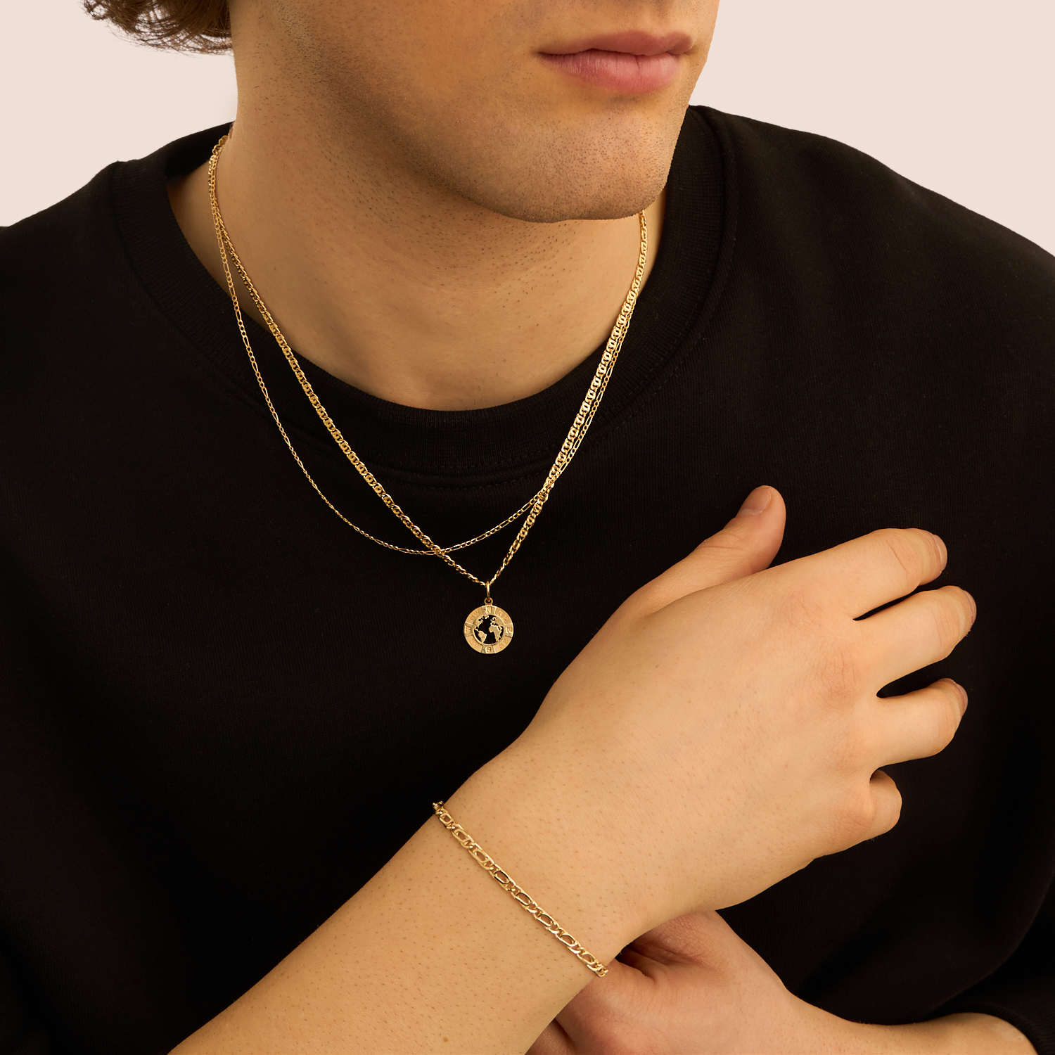 BRACCIALE UOMO CATENA IN ORO GIALLO 18 KT