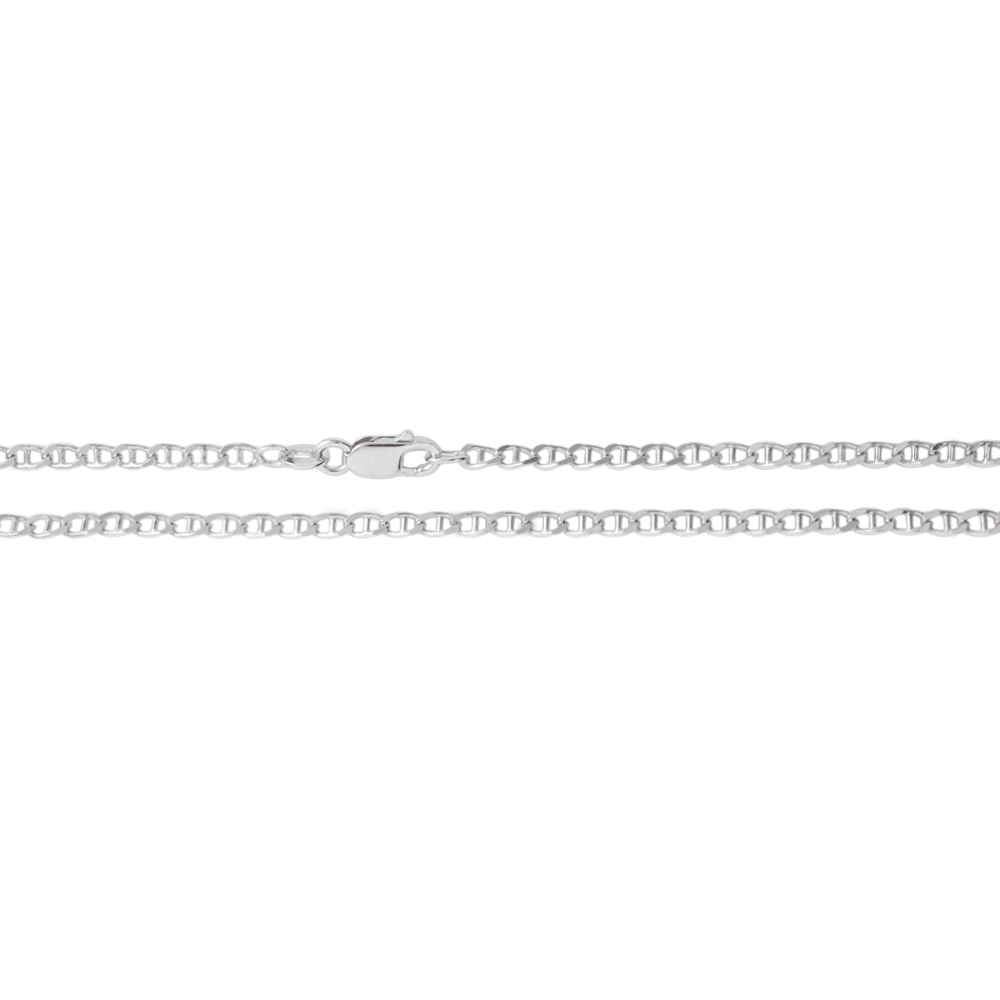 Catenina Argento Sterling 925 Rodiato Modello Figaro  1 3 Piatta Larghezza 2 5 Mm Lunghezza 40 Cm